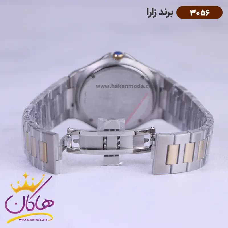 ساعت زارا بند فلزی ست نقره ای طلایی صفحه سفید 3056 — تصویر ۴