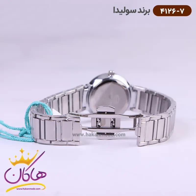 ساعت مچی زنانه سولیدا استیل نقره ای صفحه آبی 4126/7 — تصویر ۳