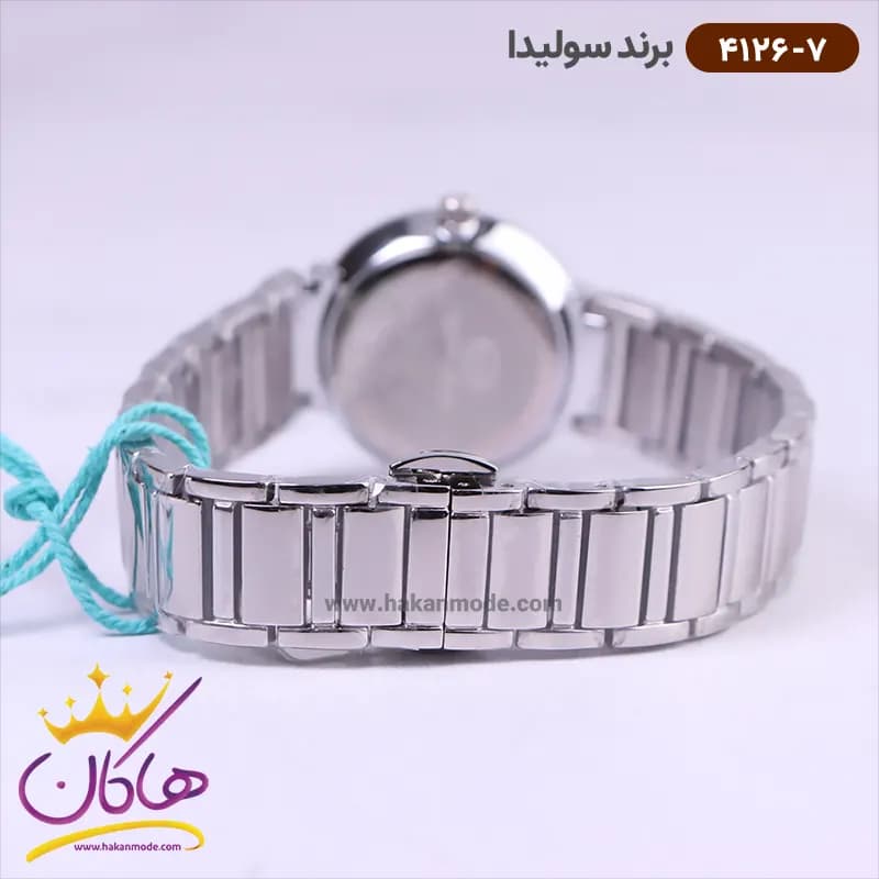 ساعت مچی زنانه سولیدا استیل نقره ای صفحه آبی 4126/7 — تصویر ۴