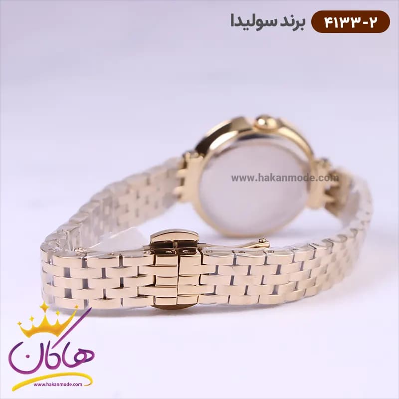 ساعت سولیدا زنانه بند استیل طلایی صفحه سفید 4133/2 — تصویر ۴