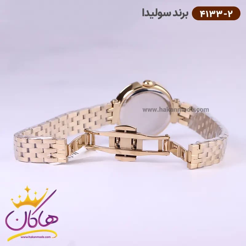 ساعت سولیدا زنانه بند استیل طلایی صفحه سفید 4133/2 — تصویر ۳