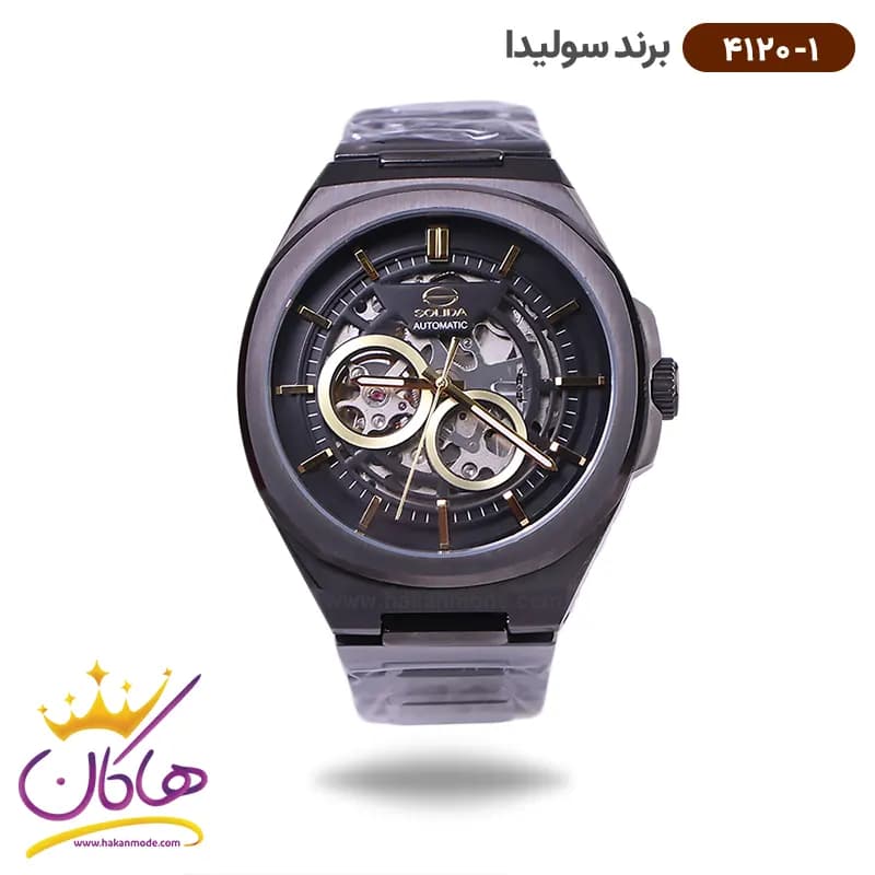 ساعت مچی سولیدا مردانه فلزی اتوماتیک مشکی 4120/1