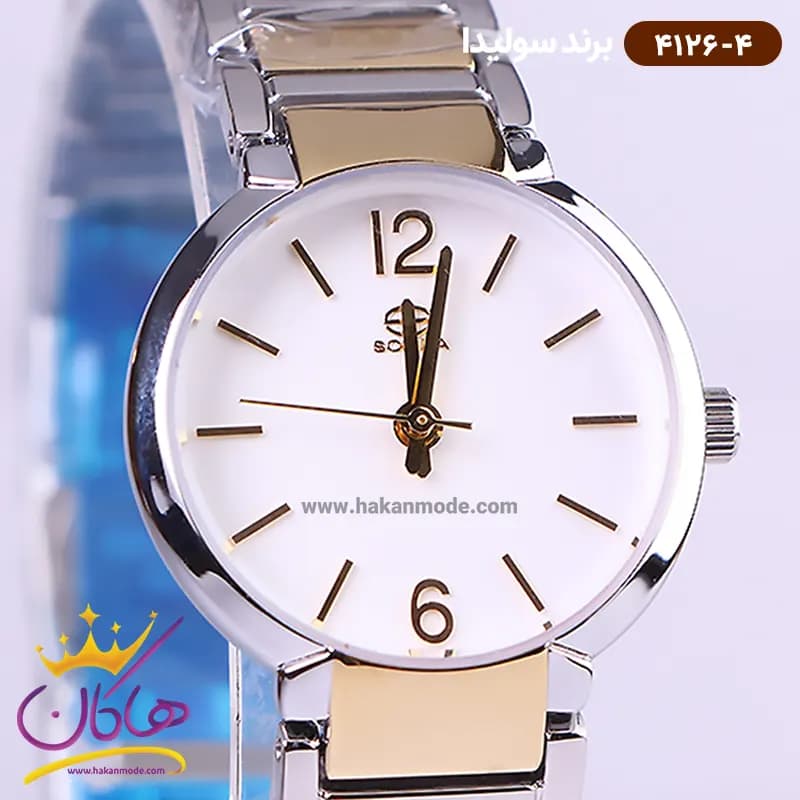 ساعت مچی سولیدا زنانه استیل صفحه سفید 4126/4 — تصویر ۲