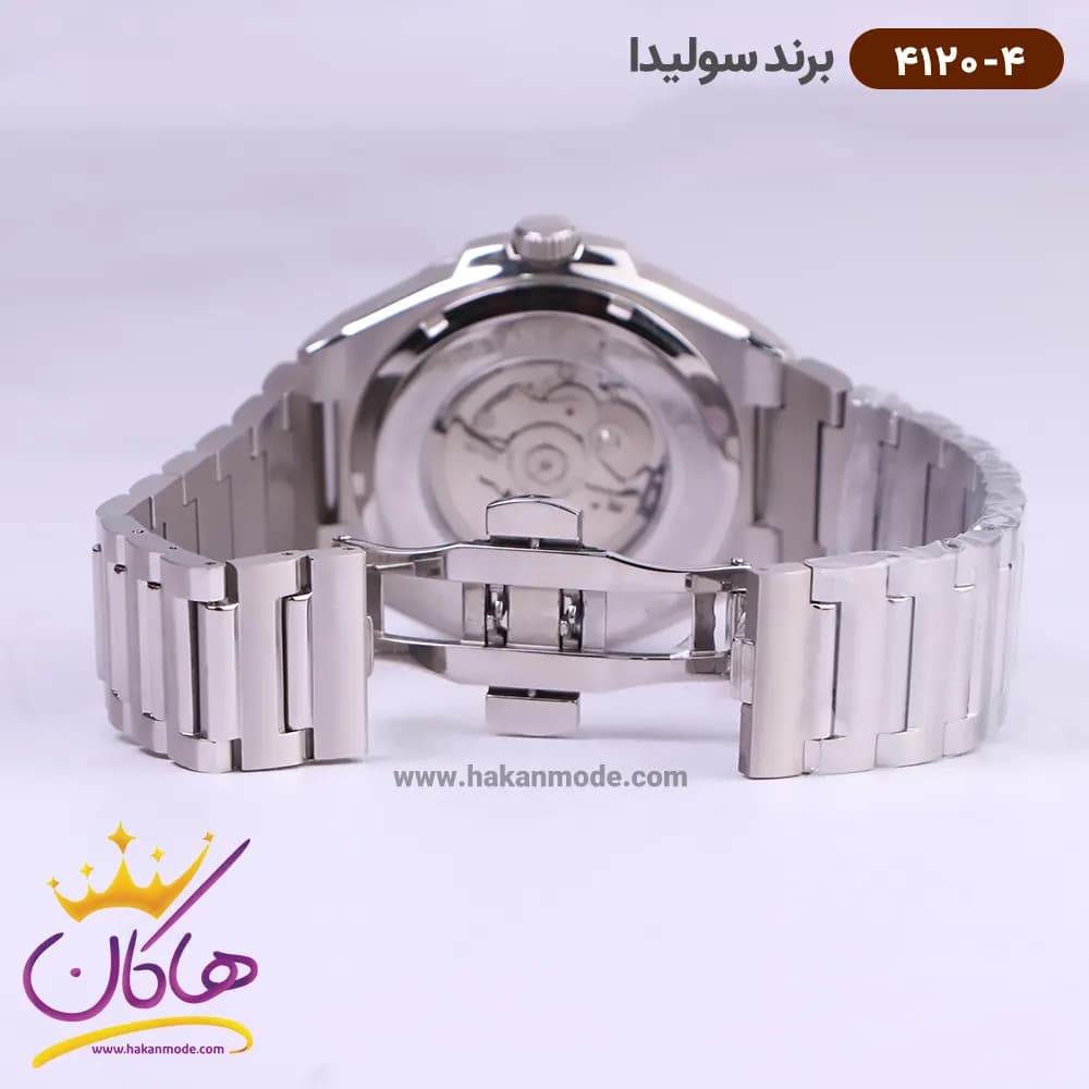 ساعت سولیدا مردانه فلزی اتوماتیک صفحه آبی 4120/4 — تصویر ۳