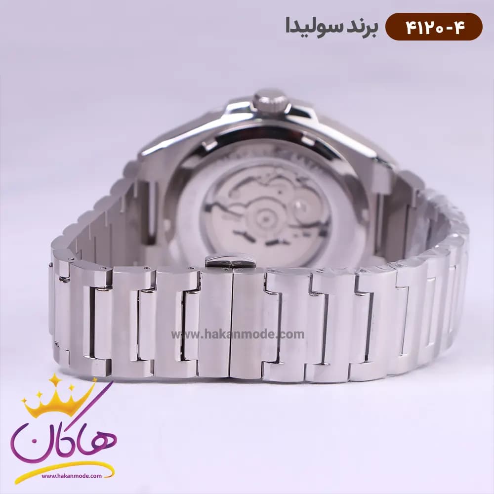 ساعت سولیدا مردانه فلزی اتوماتیک صفحه آبی 4120/4 — تصویر ۴