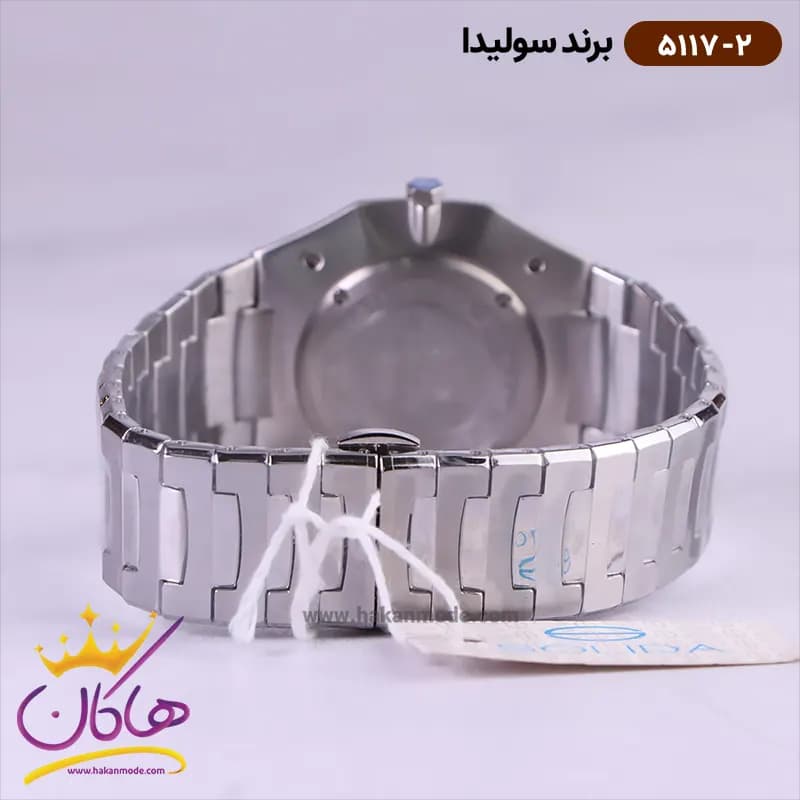 ساعت سولیدا مردانه فلزی نقره ای قاب شش ضلعی 5117/2 — تصویر ۴