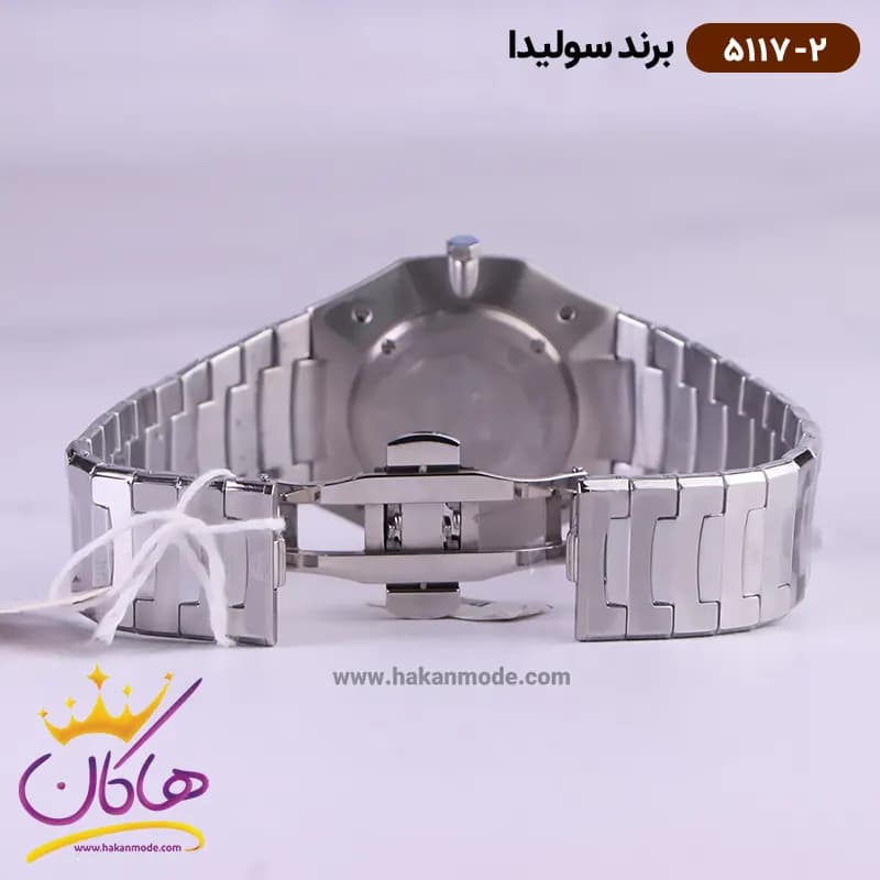 ساعت سولیدا مردانه فلزی نقره ای قاب شش ضلعی 5117/2 — تصویر ۳