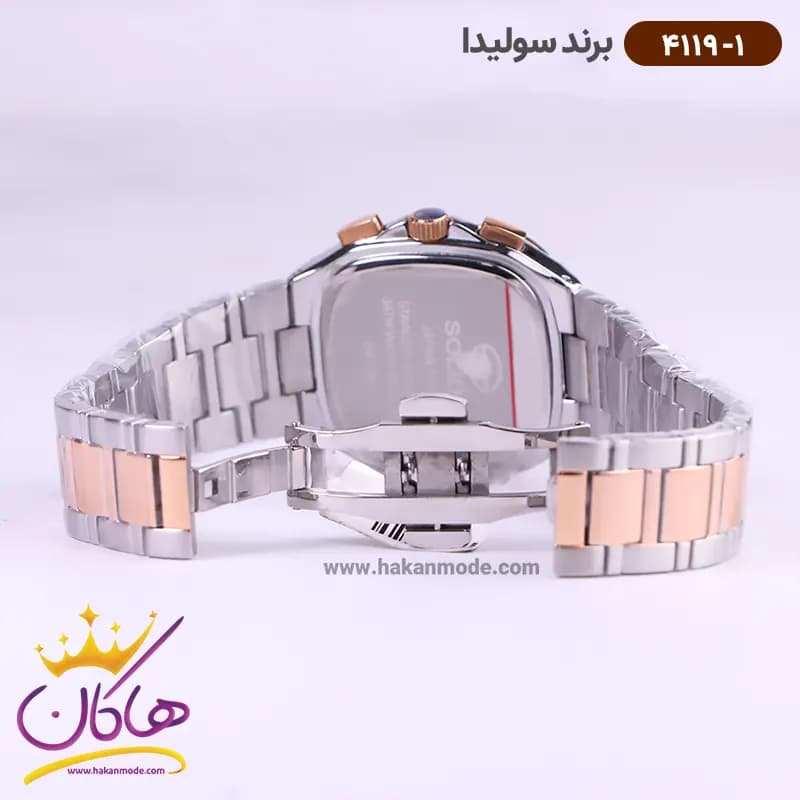 ساعت مچی سولیدا زنانه فلزی قاب مربعی مدل 4119/1 — تصویر ۳