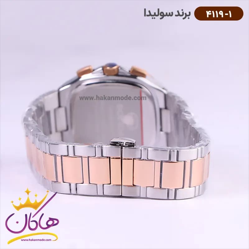 ساعت مچی سولیدا زنانه فلزی قاب مربعی مدل 4119/1 — تصویر ۴