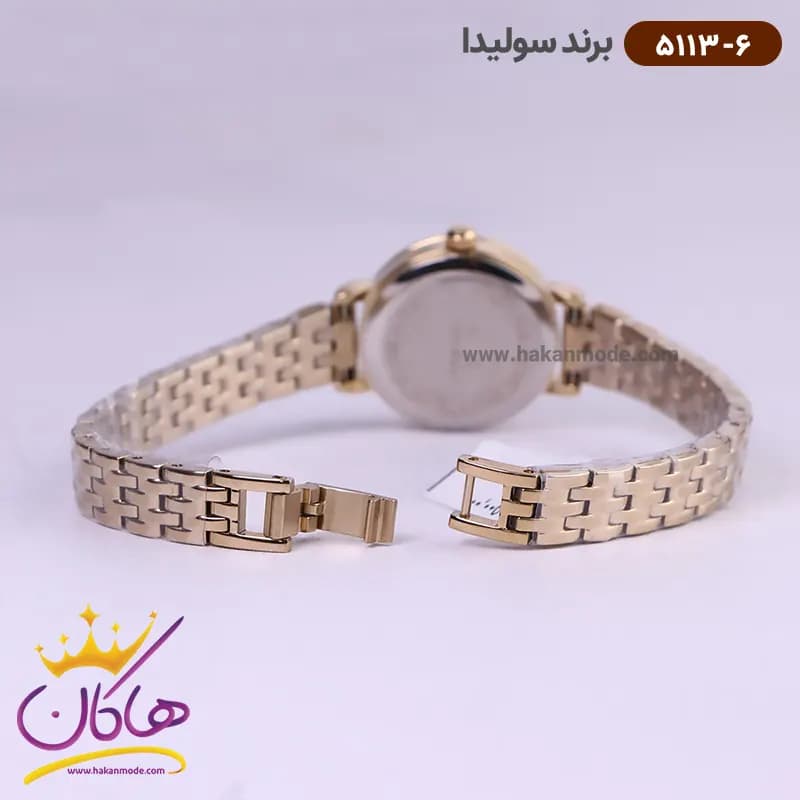 ساعت مچی سولیدا زنانه بند استیل طلایی 5113/6 — تصویر ۳