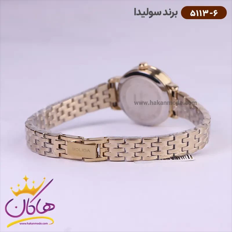 ساعت مچی سولیدا زنانه بند استیل طلایی 5113/6 — تصویر ۴