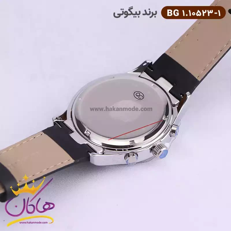 ساعت بیگوتی مردانه بند چرمی مشکی فول تایم کد BG.1.10523-1 — تصویر ۵