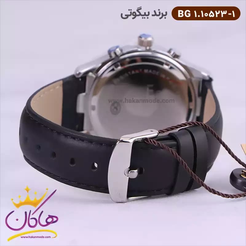 ساعت بیگوتی مردانه بند چرمی مشکی فول تایم کد BG.1.10523-1 — تصویر ۳