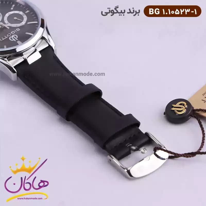 ساعت بیگوتی مردانه بند چرمی مشکی فول تایم کد BG.1.10523-1 — تصویر ۴