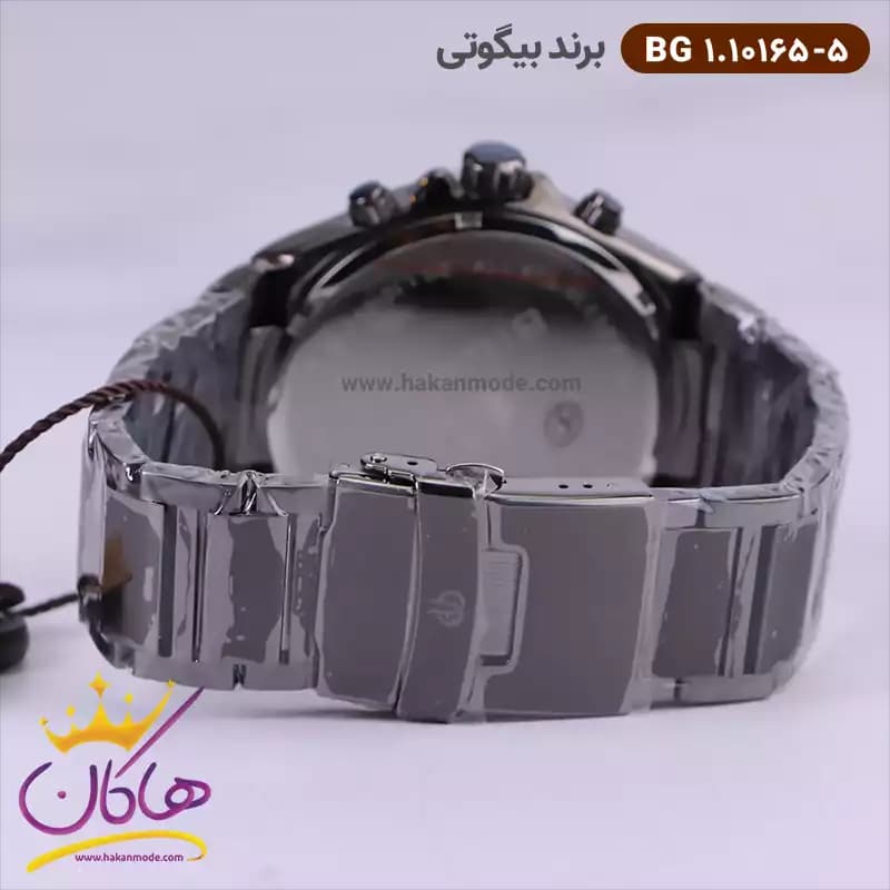 ساعت بیگوتی مردانه فلزی صفحه مشکی سه موتوره کد BG.1.10165-5 — تصویر ۴