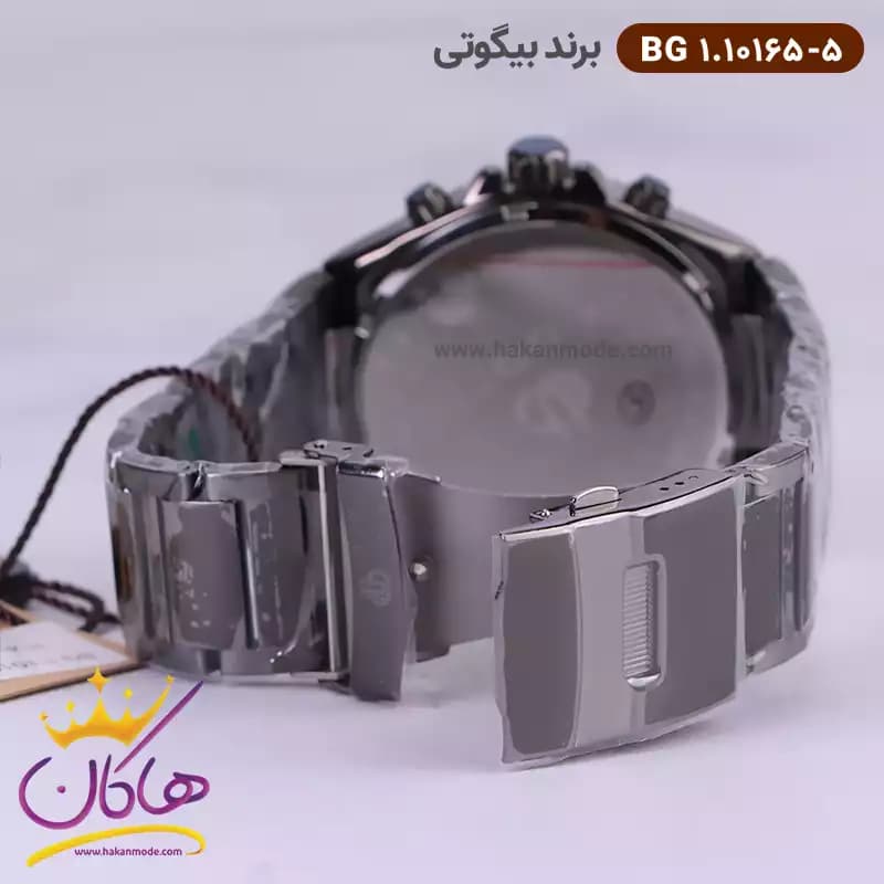 ساعت بیگوتی مردانه فلزی صفحه مشکی سه موتوره کد BG.1.10165-5 — تصویر ۳