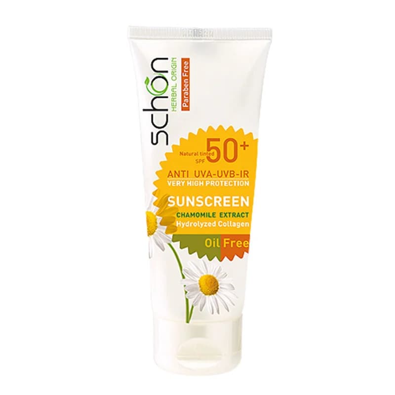 کرم ضد آفتاب رنگی شون SPF50 مدل Chamomile extract مناسب پوست های چرب وزن 50 گرم