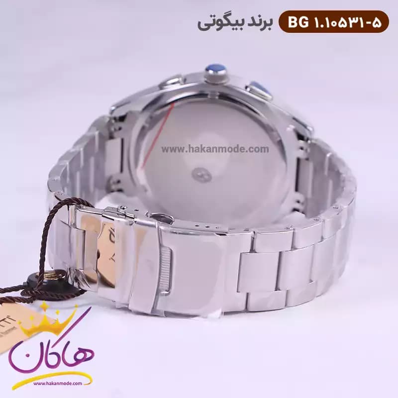 ساعت بیگوتی مردانه فلزی صفحه نارنجی کد BG.1.10531-5 — تصویر ۳