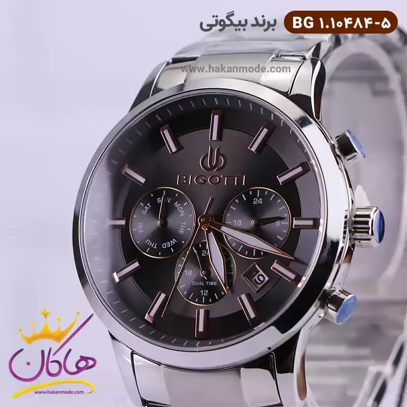 ساعت مچی بیگوتی مردانه استیل نقره ای فول تایم کد BG.1.10484-5 — تصویر ۲