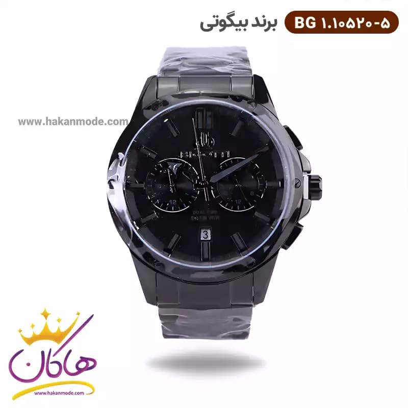 ساعت بیگوتی مردانه فلزی دو زمانه مشکی کد BG.1.10520-5