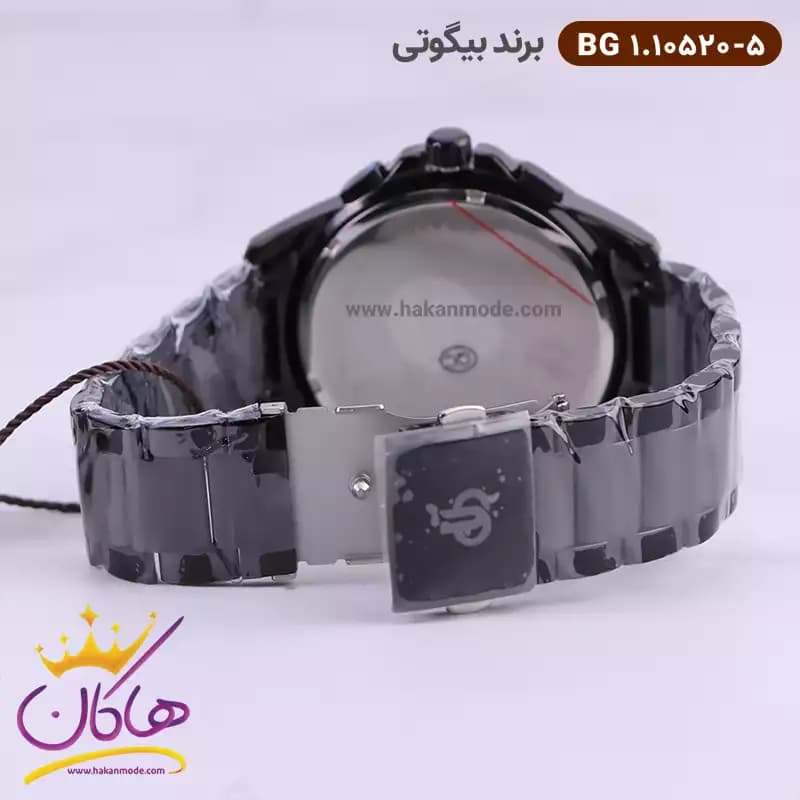 ساعت بیگوتی مردانه فلزی دو زمانه مشکی کد BG.1.10520-5 — تصویر ۳