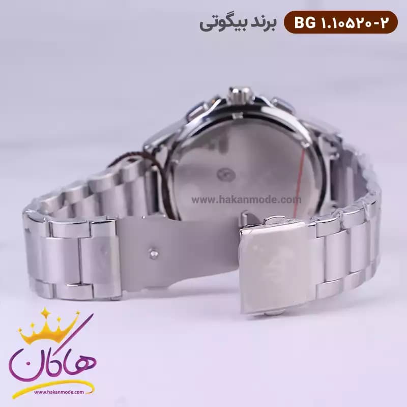 ساعت مچی بیگوتی مردانه فلزی نقره ای دو زمانه کد BG.1.10520-2 — تصویر ۳