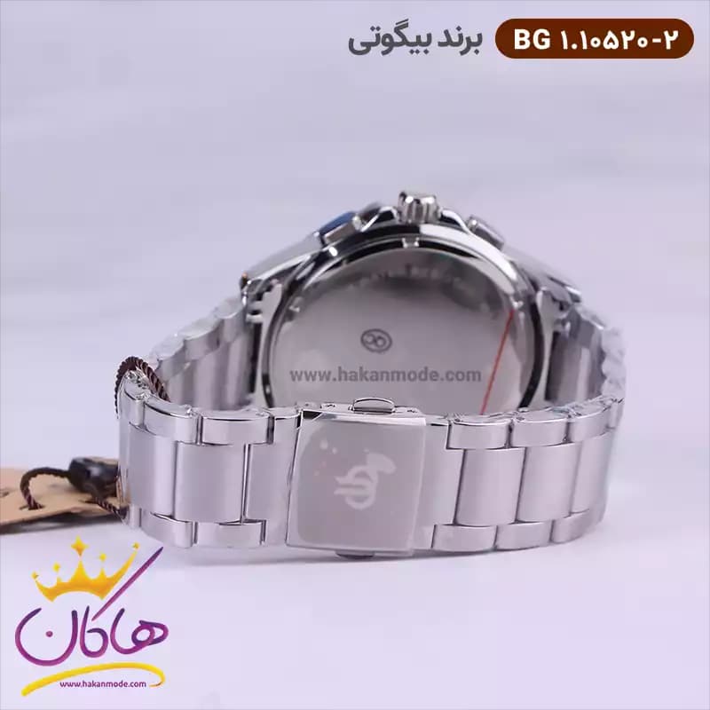 ساعت مچی بیگوتی مردانه فلزی نقره ای دو زمانه کد BG.1.10520-2 — تصویر ۴
