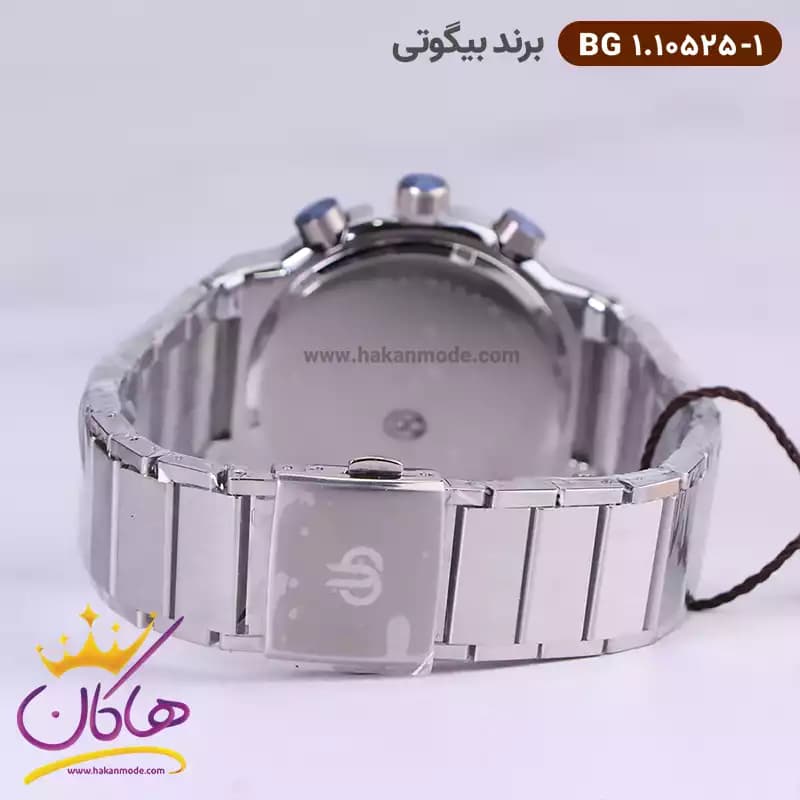 ساعت بیگوتی مردانه فلزی نقره ای صفحه سفید کد BG.1.10525-1 — تصویر ۳