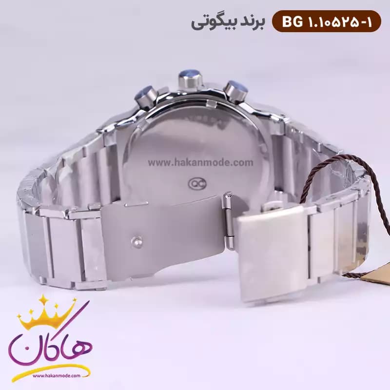 ساعت بیگوتی مردانه فلزی نقره ای صفحه سفید کد BG.1.10525-1 — تصویر ۴