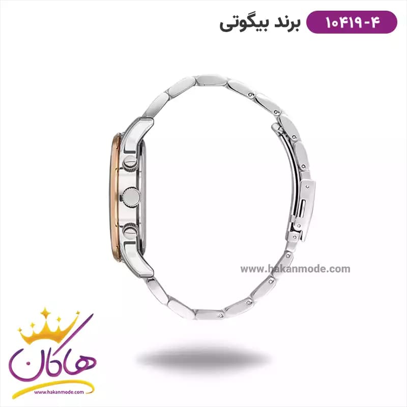 ساعت بیگوتی مردانه فلزی صفحه گرد دو زمانه کد BG.1.10419-4 — تصویر ۲