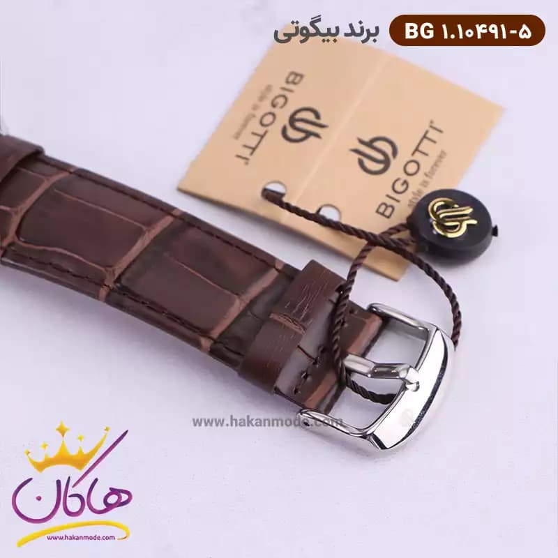 ساعت بیگوتی مردانه بند چرمی دو زمانه کد BG.1.10491-5 — تصویر ۳