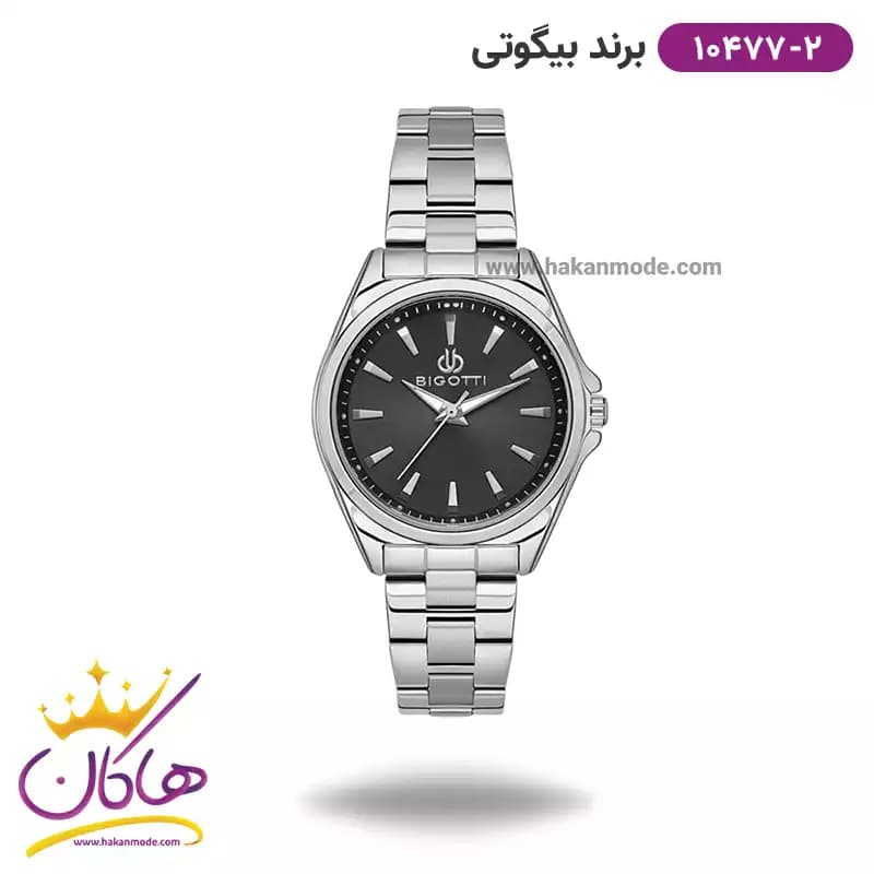 ساعت مچی بیگوتی زنانه فلزی صفحه مشکی کد BG.1.10477-2