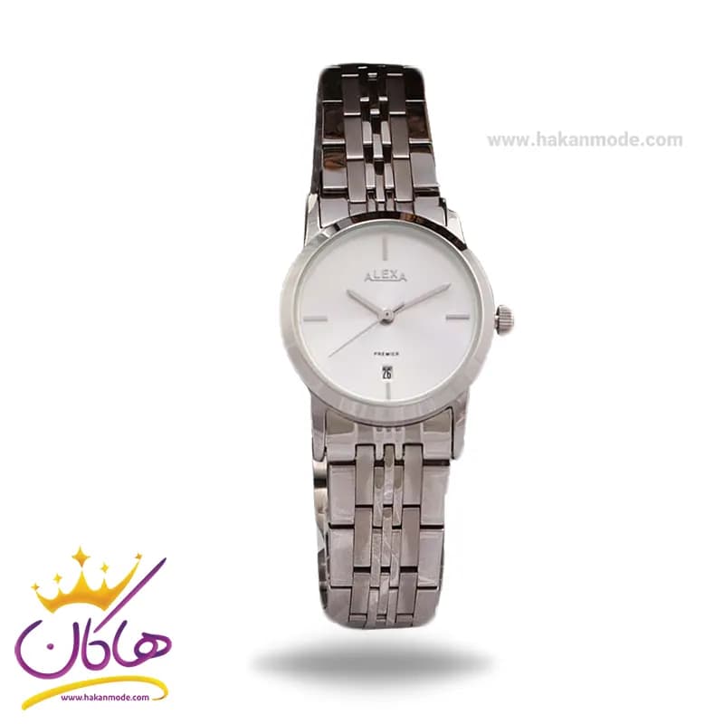 ساعت الکسا زنانه فلزی نقره ای صفحه سفید کد 0054/4