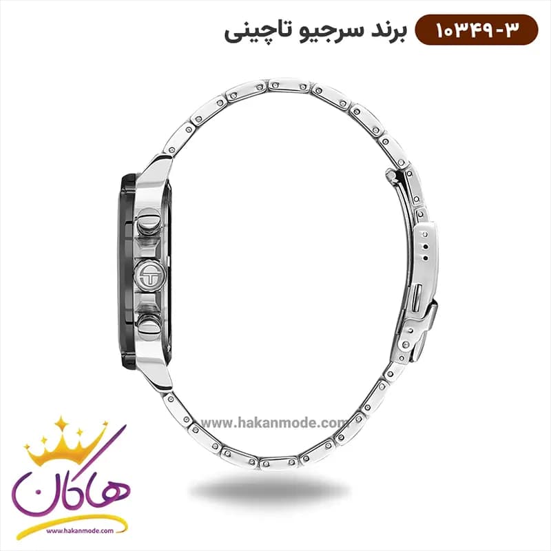 ساعت سرجیو تاچینی مردانه فلزی نقره ای صفحه مشکی کد 10349/3 — تصویر ۲