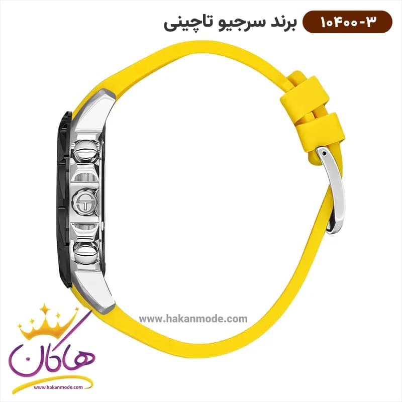 ساعت سرجیو تاچینی مردانه بند رابر زرد 10400/3 — تصویر ۲