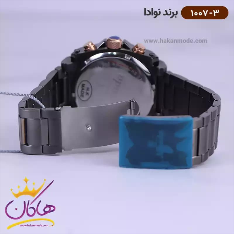 ساعت نوادا مردانه کرنوگراف فلزی مشکی رز کد 1007/3 — تصویر ۲