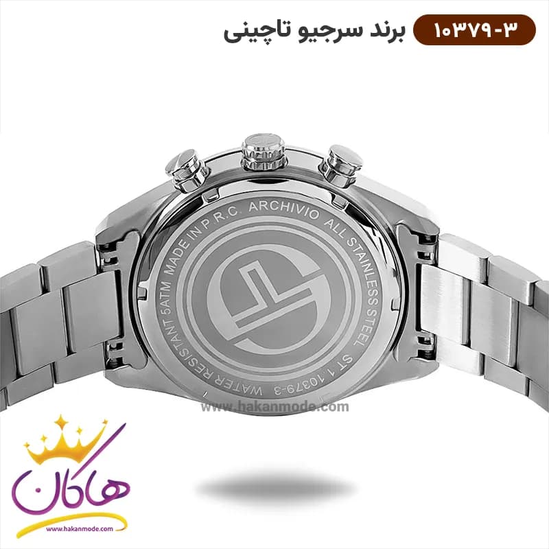 ساعت سرجیو تاچینی مردانه فلزی صفحه آبی کد 10379/3 — تصویر ۳