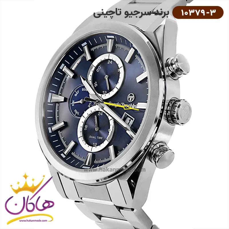 ساعت سرجیو تاچینی مردانه فلزی صفحه آبی کد 10379/3 — تصویر ۲