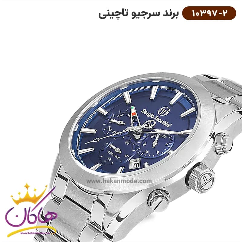 ساعت سرجیو تاچینی مردانه استیل صفحه آبی کد 10397/2 — تصویر ۲