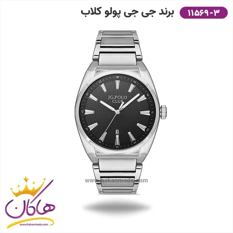 ساعت جی جی کلاب مردانه فلزی صفحه مشکی کد 11569/3