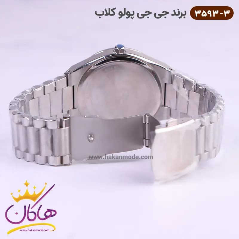 ساعت جی جی کلاب مردانه فلزی صفحه سورمه ای کد 3593/3 — تصویر ۳