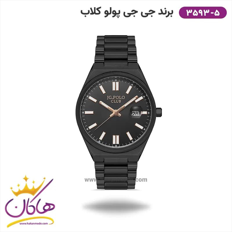 ساعت جی جی کلاب مردانه فلزی مشکی کد 3593/5