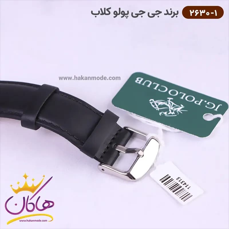 ساعت جی جی پولو مردانه بند چرمی مشکی 2630/1 — تصویر ۴