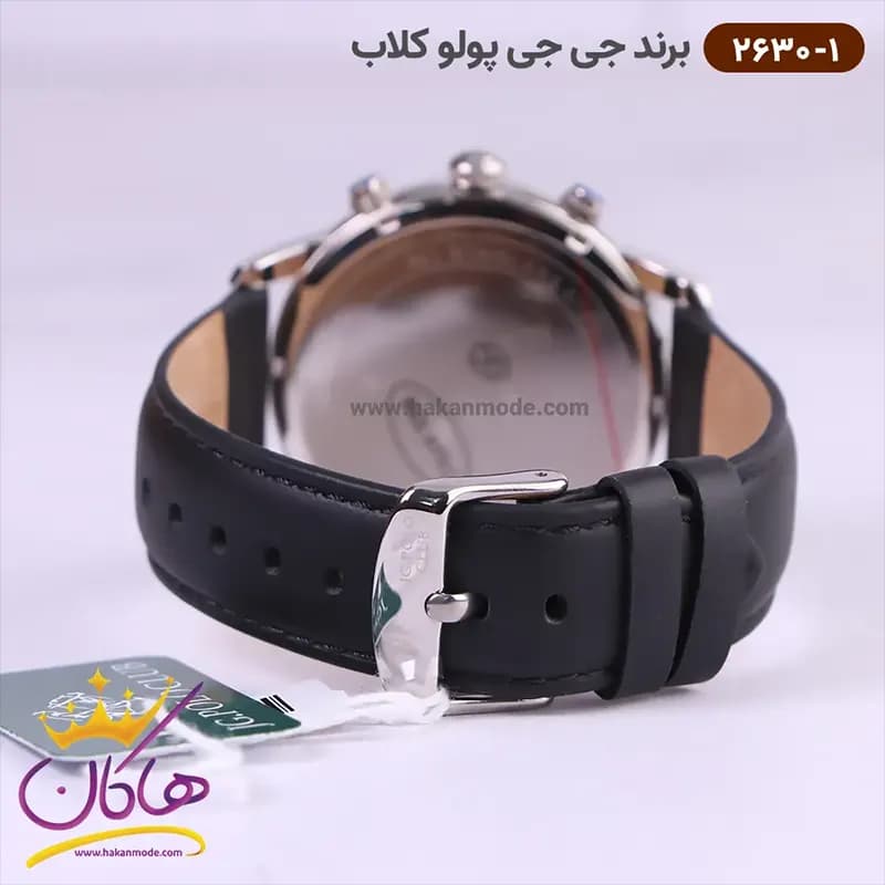 ساعت جی جی پولو مردانه بند چرمی مشکی 2630/1 — تصویر ۳