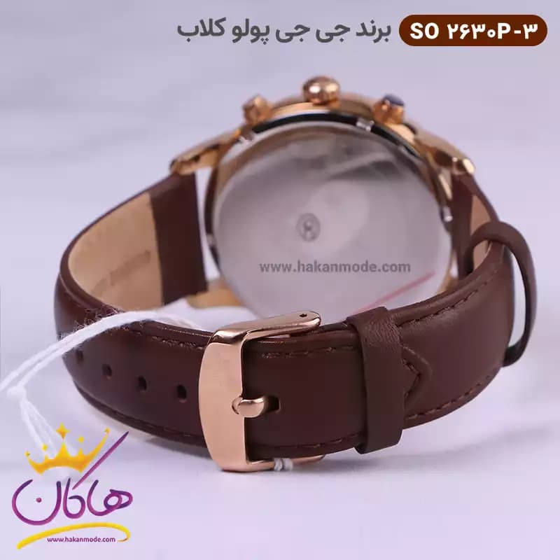 ساعت مچی جی جی پولو مردانه بند چرمی 2630/3 سه موتوره — تصویر ۴