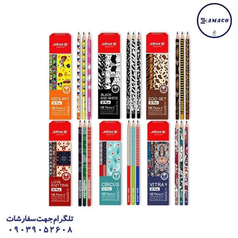 آریا – مداد مشکی طرح دار فانتزی 3039