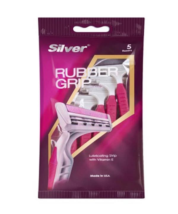خود تراش 5 عددی سیلور مدل Rubber Grip