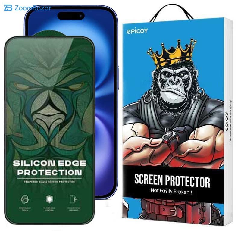 گلس پرایوسی اپیکوی مدل Silicon Edges Privacy مناسب برای گوشی موبایل اپل iPhone 16 / iPhone 15 — تصویر ۲