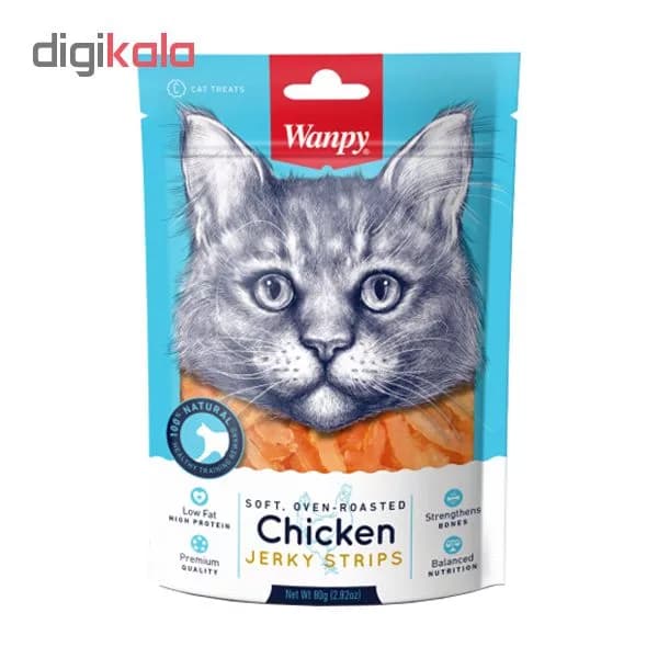 غذای تشویقی گربه ونپی مدل Chicken Jerky Strips وزن 80 گرم — تصویر ۳