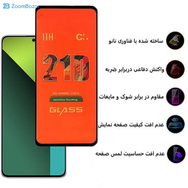 گلس 21D اپیکوی مدل Orange Sensitive Touch مناسب برای گوشی موبایل شیائومی Redmi Note 13 Pro 4G/5G / Note 13 4G/5G / Note 13R Pro — تصویر ۵